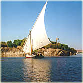 Felucke auf dem Nil bei Assuan